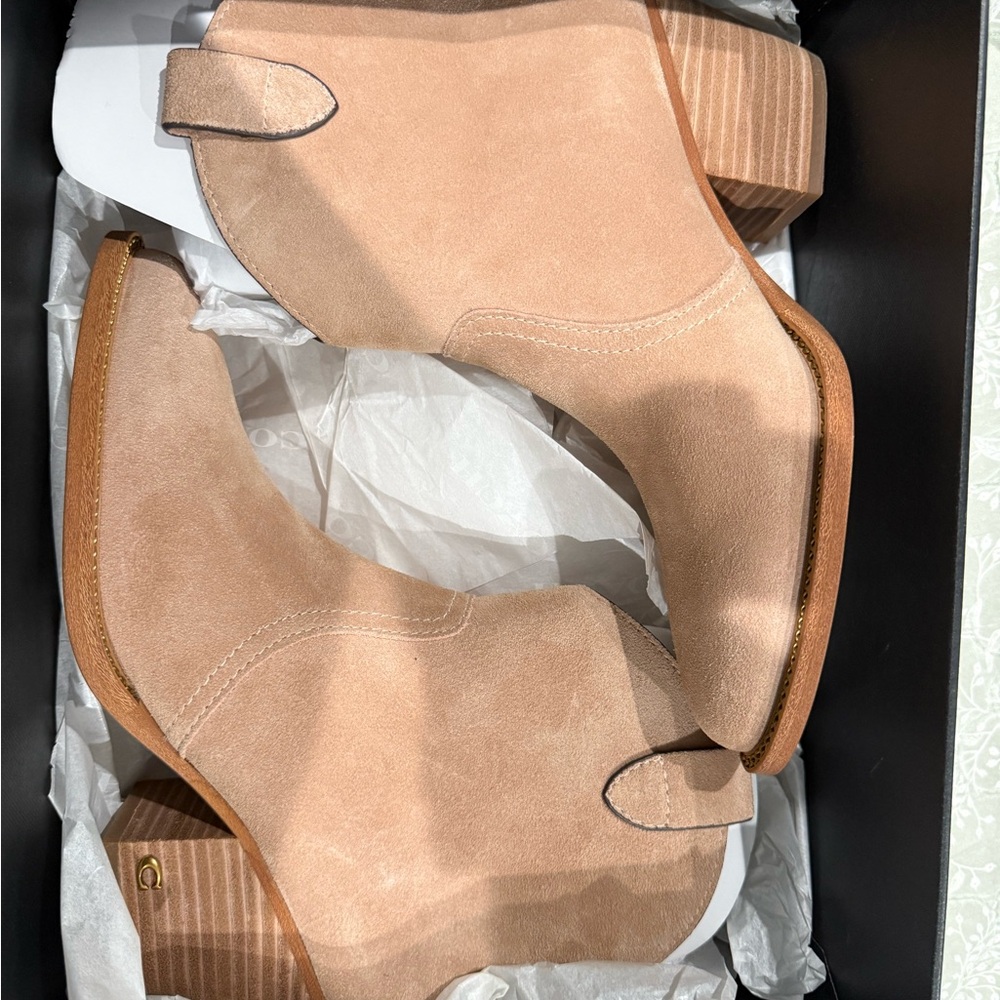 Coach Tan Suede Ankle Boots